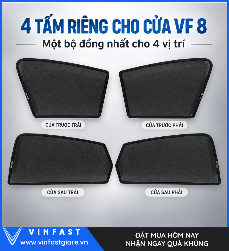 Bộ bốn tấm che nắng cửa VinFast VF 8