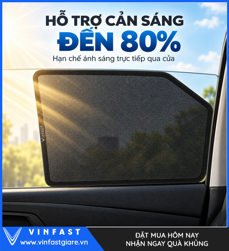 Minh họa mức cản sáng đến 80 phần trăm của tấm che VF 5