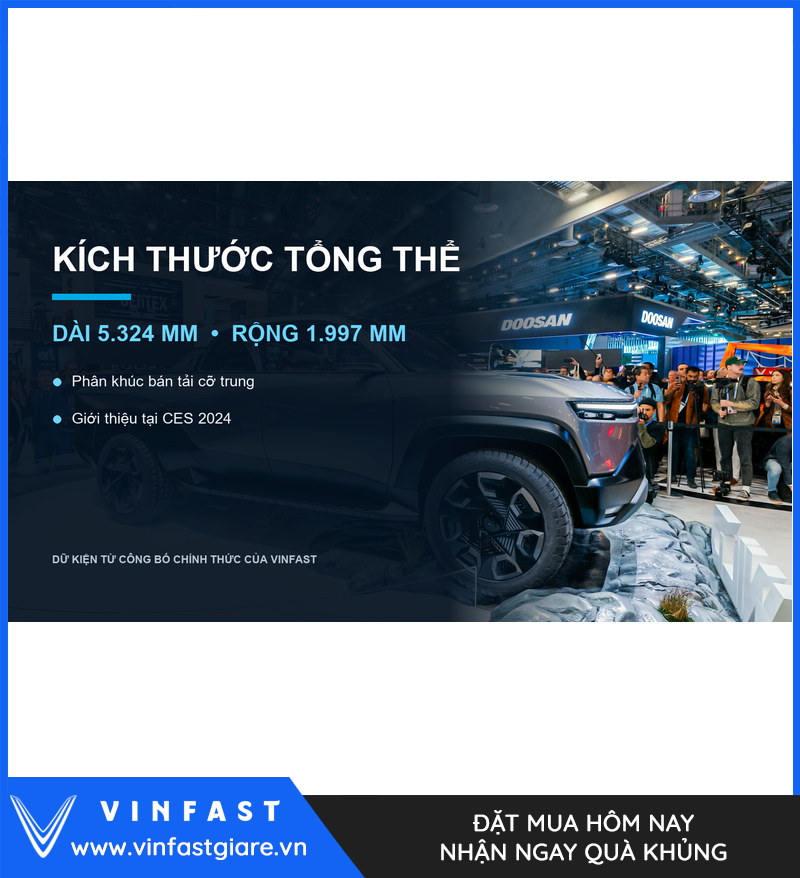 Kích thước tổng thể VinFast VF Wild Concept