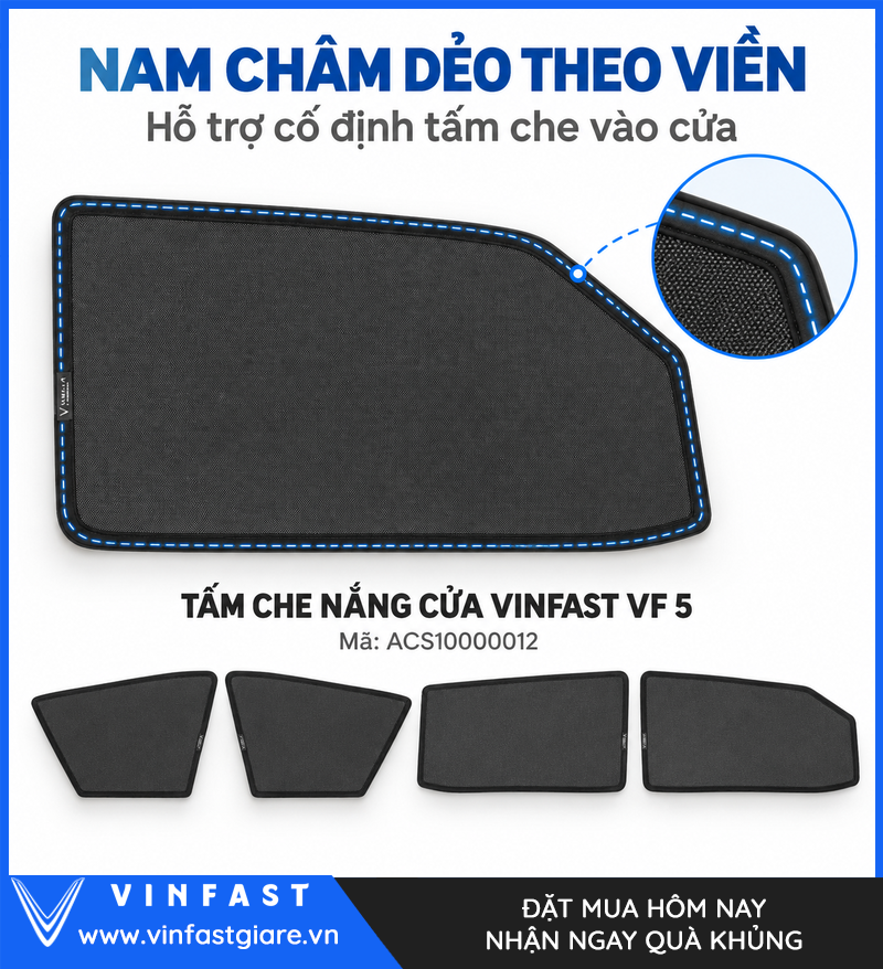 Viền sợi nam châm linh hoạt của tấm che nắng VF 5