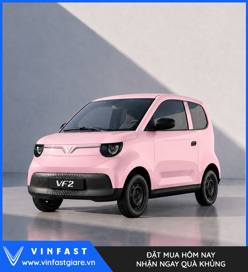 VinFast VF 2 Rose Pink trong bối cảnh nền trung tính
