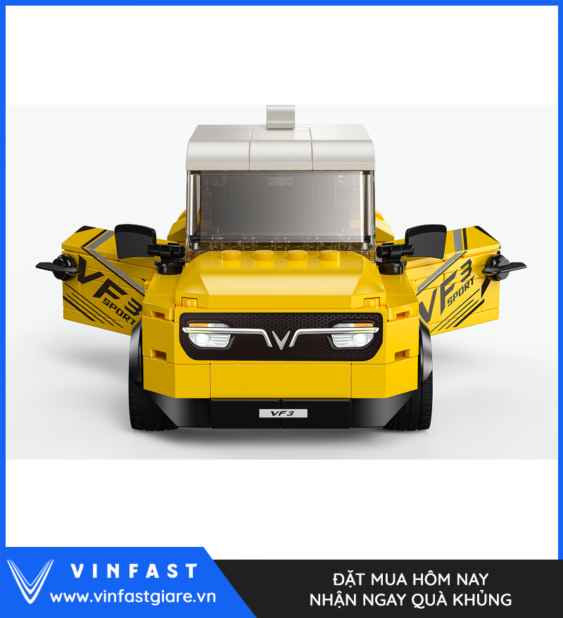 Mặt trước VF 3 với hai cửa mở