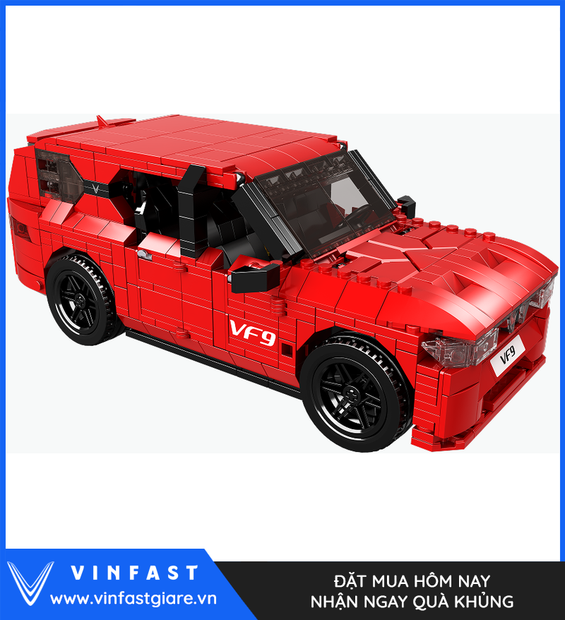 Xe xếp hình VinFast VF 9 màu đỏ hoàn chỉnh