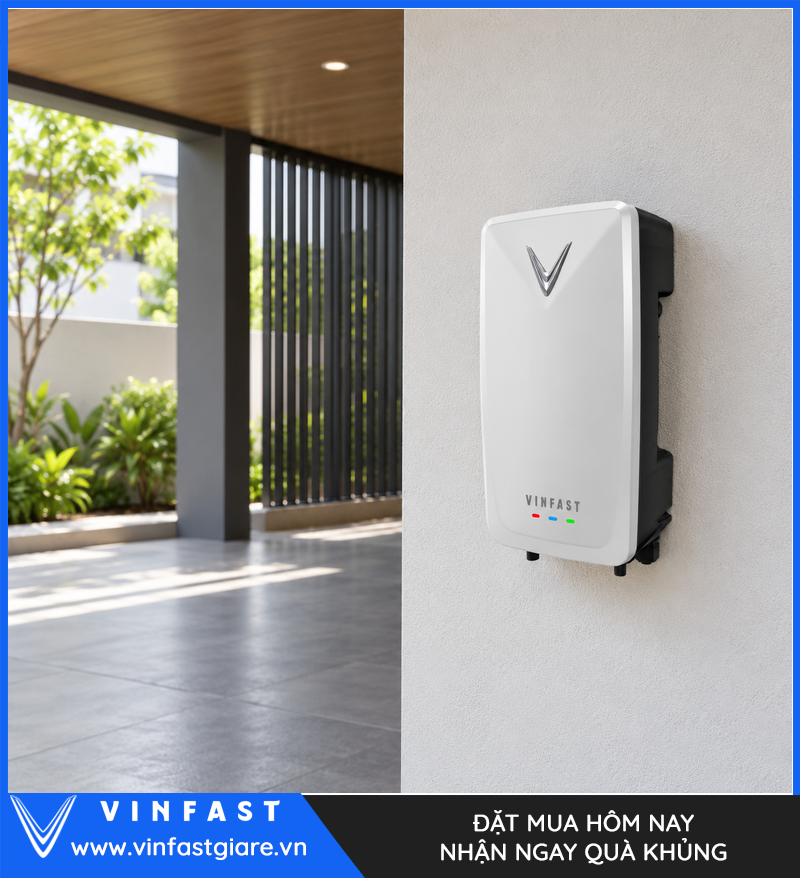 Sạc tại nhà VinFast 3 kW lắp tại khu vực có mái che