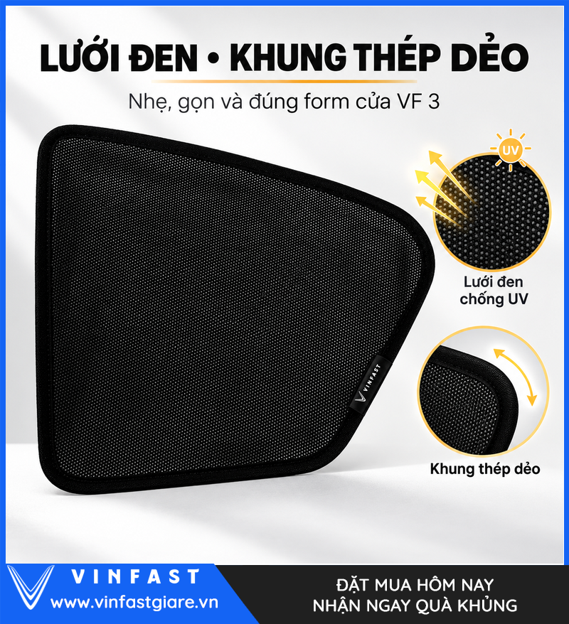 Lưới chống UV và khung thép dẻo của tấm che nắng VF 3