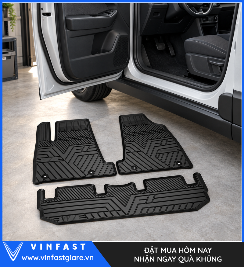 Tháo thảm nhựa VF 3 khỏi xe để vệ sinh
