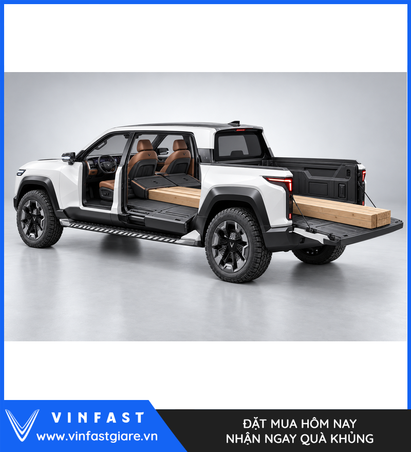 Ảnh thiết kế VF Wild màu trắng với khoang chở hàng mở rộng