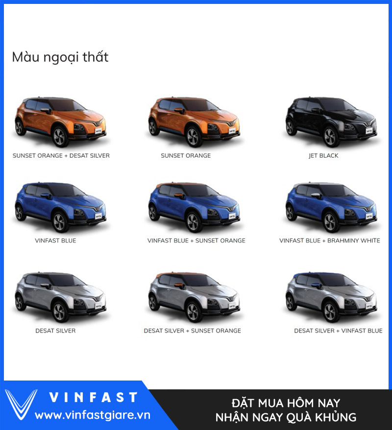 Màu xe Vinfast VF5
