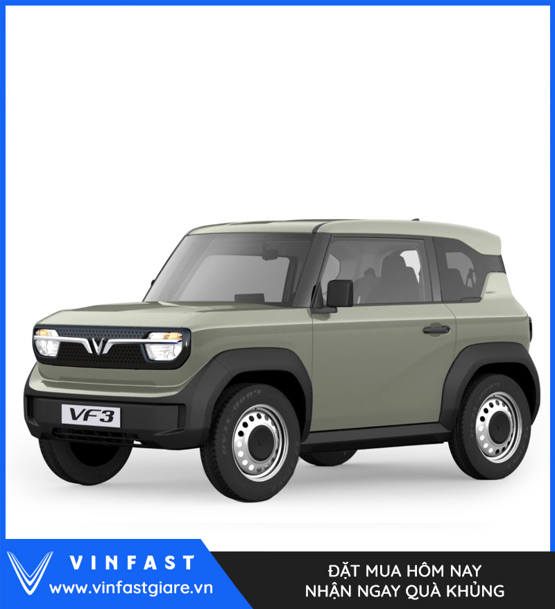 Vinfast VF3 màu xanh rêu