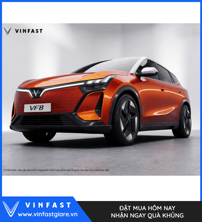 Vinfast VF8 2026 Màu Cam Nóc Trắng Thế Hệ Mới Bảng Giá Lăn Bánh Khuyến Mại