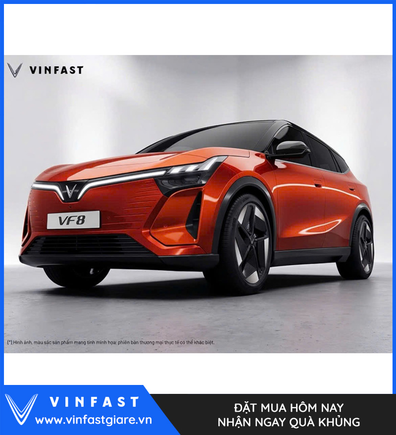 Vinfast VF8 2026 Màu Cam Nóc Đen Thế Hệ Mới Bảng Giá Lăn Bánh Khuyến Mại