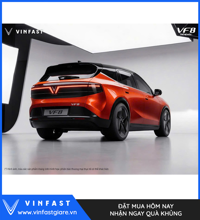 Vinfast VF8 2026 Màu Cam Nóc Đen Thế Hệ Mới Bảng Giá Lăn Bánh Khuyến Mại