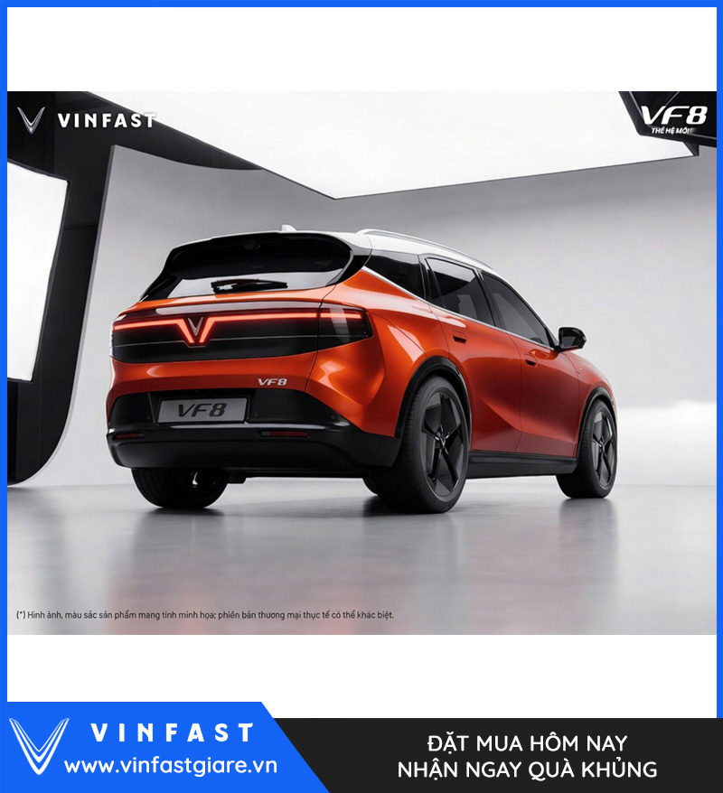 Vinfast VF8 2026 Màu Cam Nóc Trắng Thế Hệ Mới Bảng Giá Lăn Bánh Khuyến Mại
