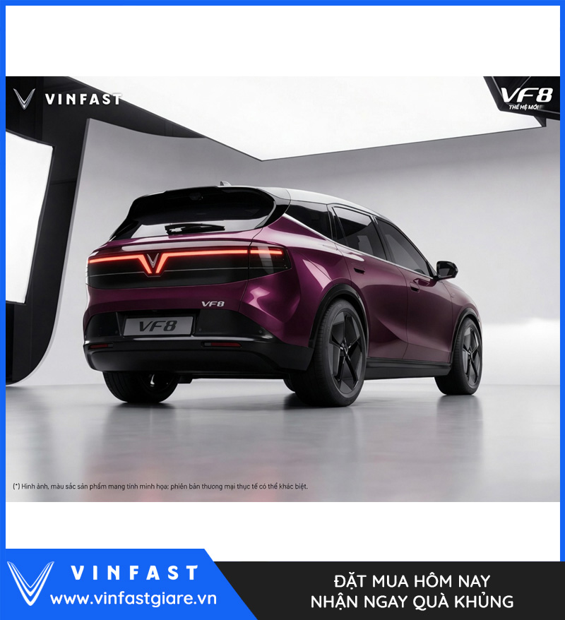 Vinfast VF8 2026 Màu Tím Nóc Xám Thế Hệ Mới Bảng Giá Lăn Bánh Khuyến Mại