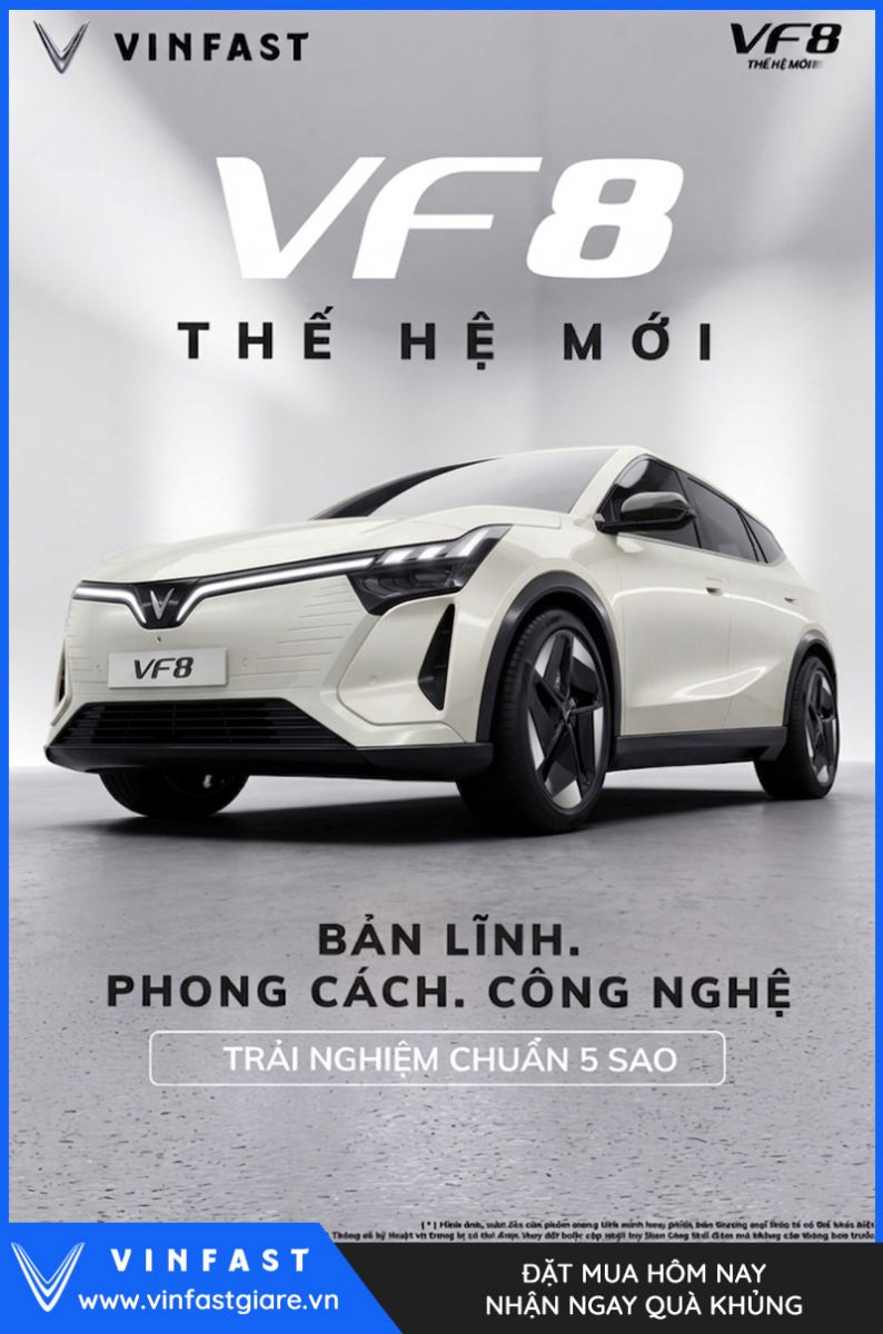 Vinfast VF8 2026 Màu Trắng Thế Hệ Mới Bảng Giá Lăn Bánh Khuyến Mại