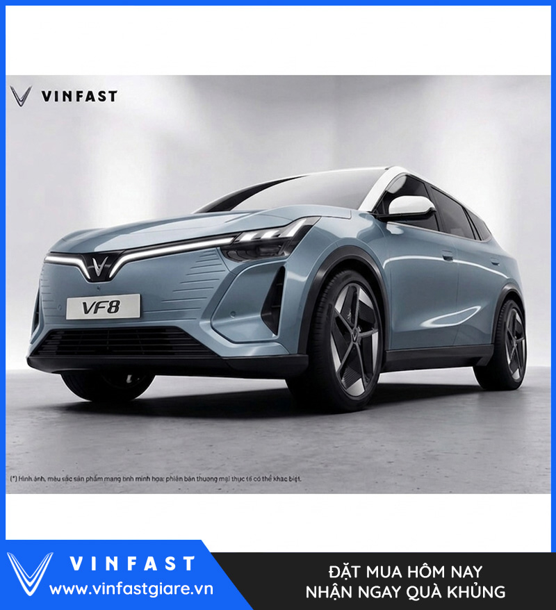 Vinfast VF8 2026 Màu Xanh Dương Nóc Trắng Thế Hệ Mới Bảng Giá Lăn Bánh Khuyến Mại