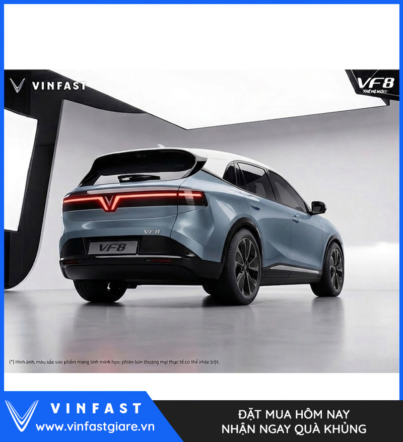 Vinfast VF8 2026 Màu Xanh Dương Nóc Trắng Thế Hệ Mới Bảng Giá Lăn Bánh Khuyến Mại