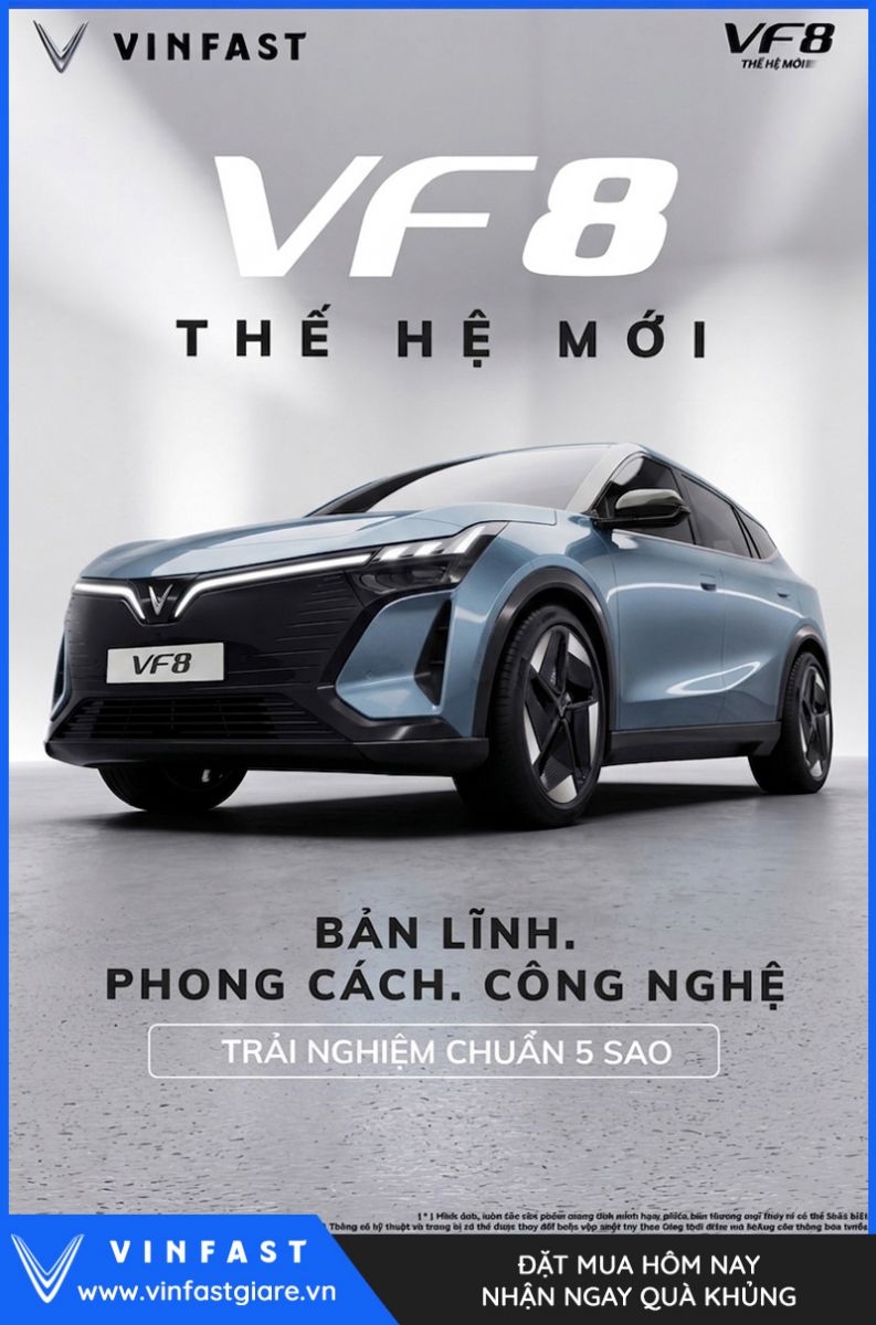 Vinfast VF8 2026 Màu Xanh Dương Thế Hệ Mới Bảng Giá Lăn Bánh Khuyến Mại