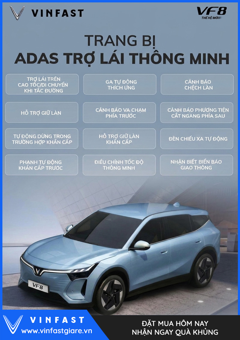 Vinfast VF8 2026 Màu Xanh Dương Thế Hệ Mới Bảng Giá Lăn Bánh Khuyến Mại