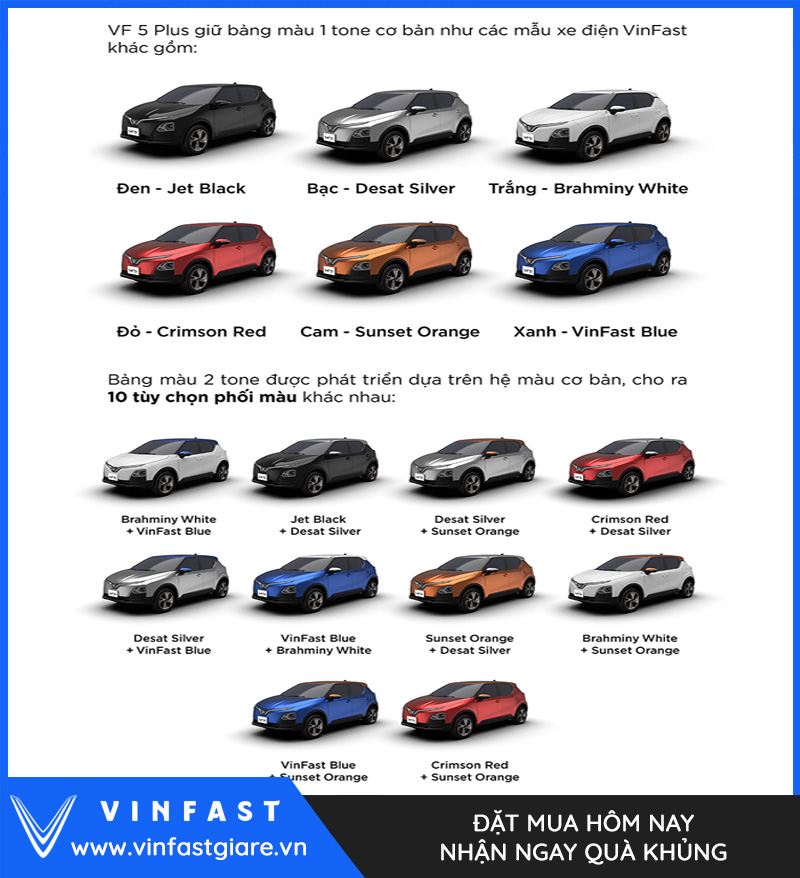 Màu xe Vinfast VF5