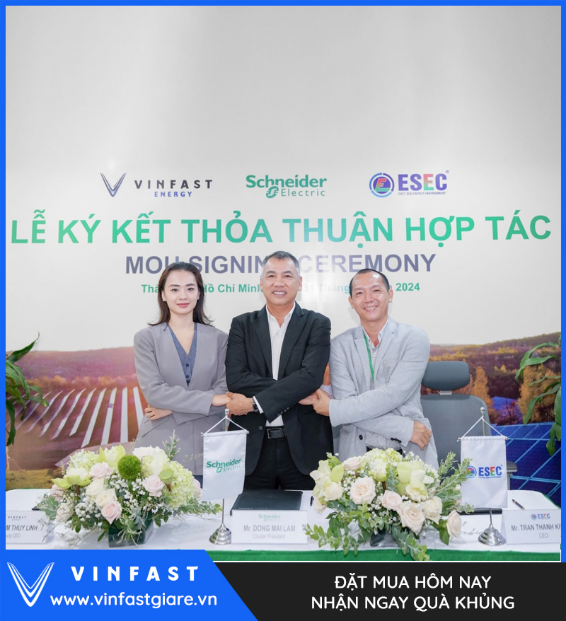 VinFast, Schneider Electric và ESEC hợp tác phát triển giải pháp năng lượng bền vững